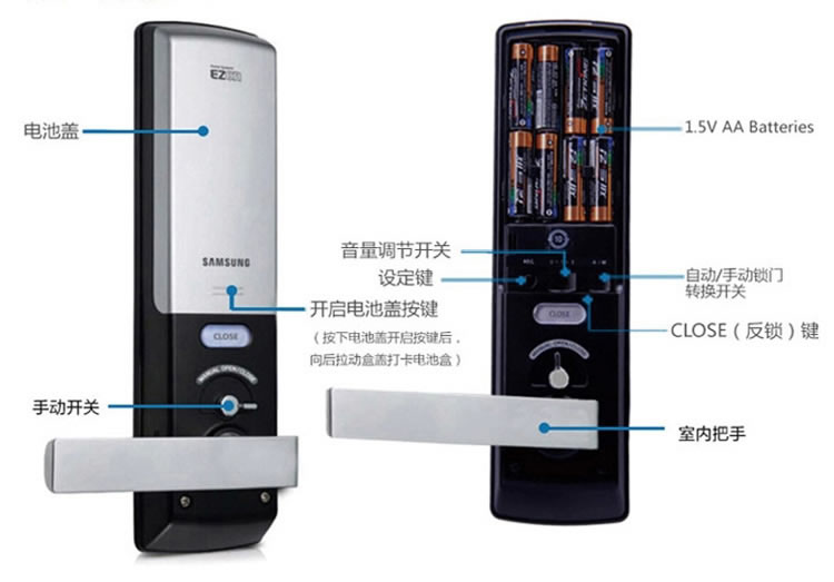 三星刷卡密碼鎖H635 家用電子指紋鎖