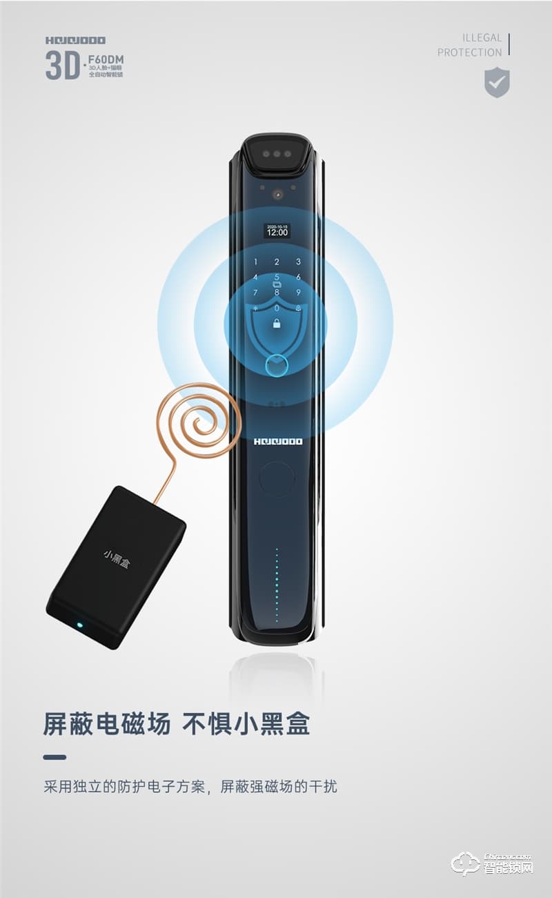 皇家金盾人臉鎖 F60DM全自動3D人臉識別電子貓眼智能鎖