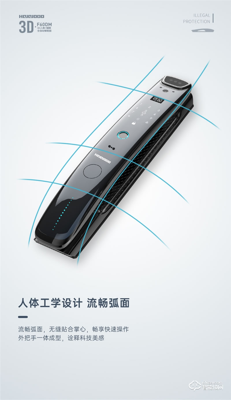皇家金盾人臉鎖 F60DM全自動3D人臉識別電子貓眼智能鎖