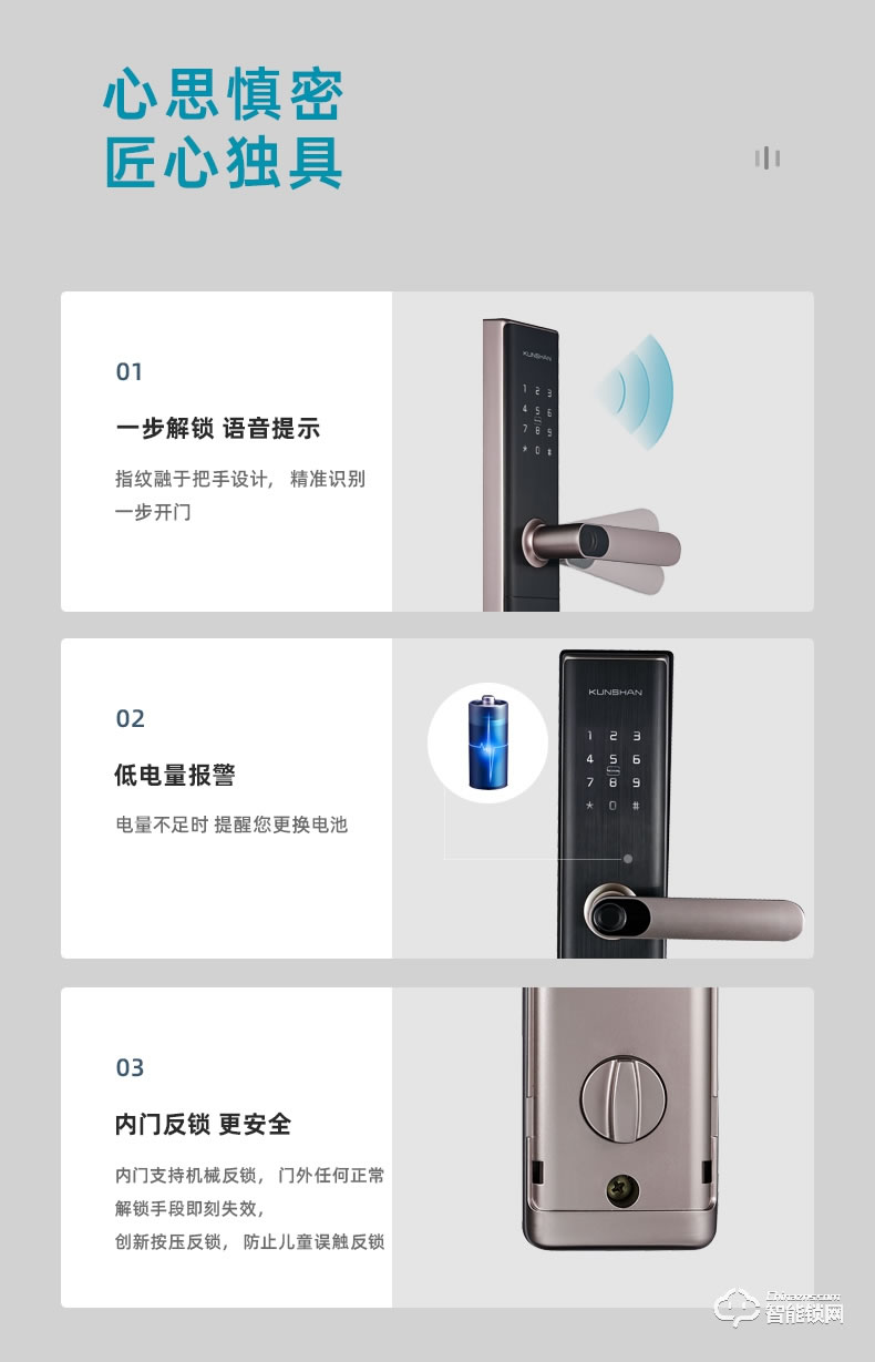 琨山通用智能鎖 D77家用防盜門電子密碼鎖大門鎖