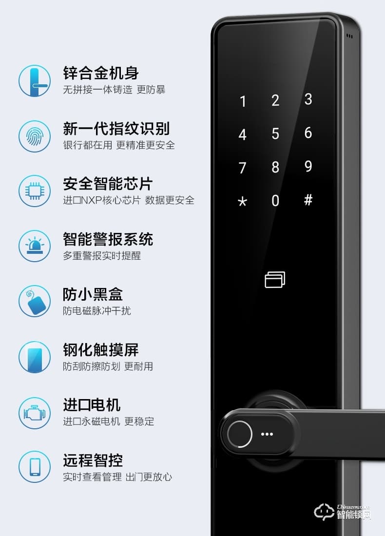 海爾20E智能鎖 2.5D高強(qiáng)度鋼化屏